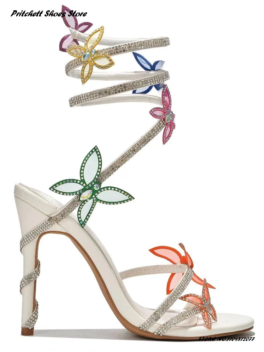 Crossfit Event - Women's Sparkling Colorful Rhinestones Snake Sandals