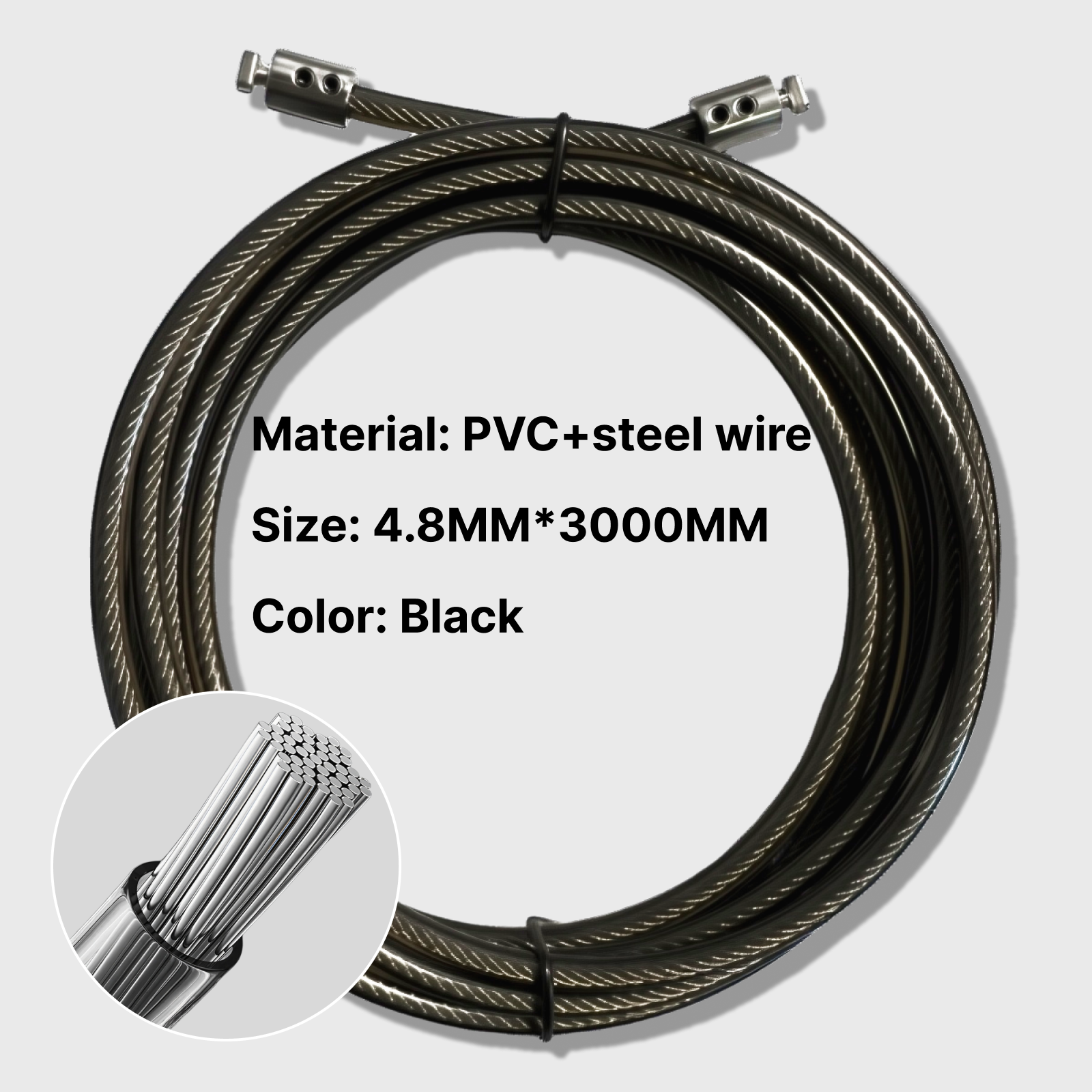 High-strength black PVC-coated - Skipping Rope Pvc recension och pris