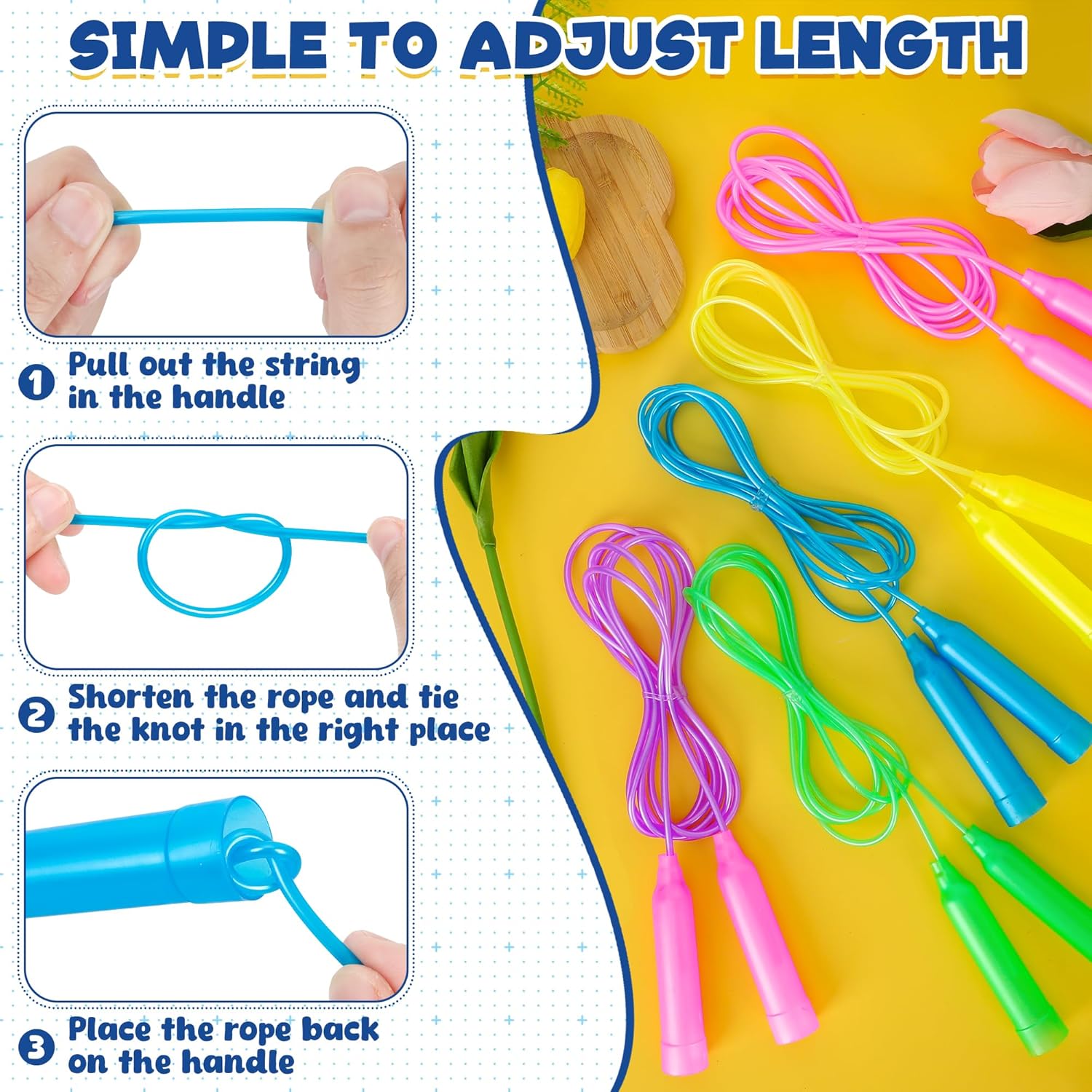 Colorful Adjustable Jump Ropes - Skipping Rope Pvc recension och pris