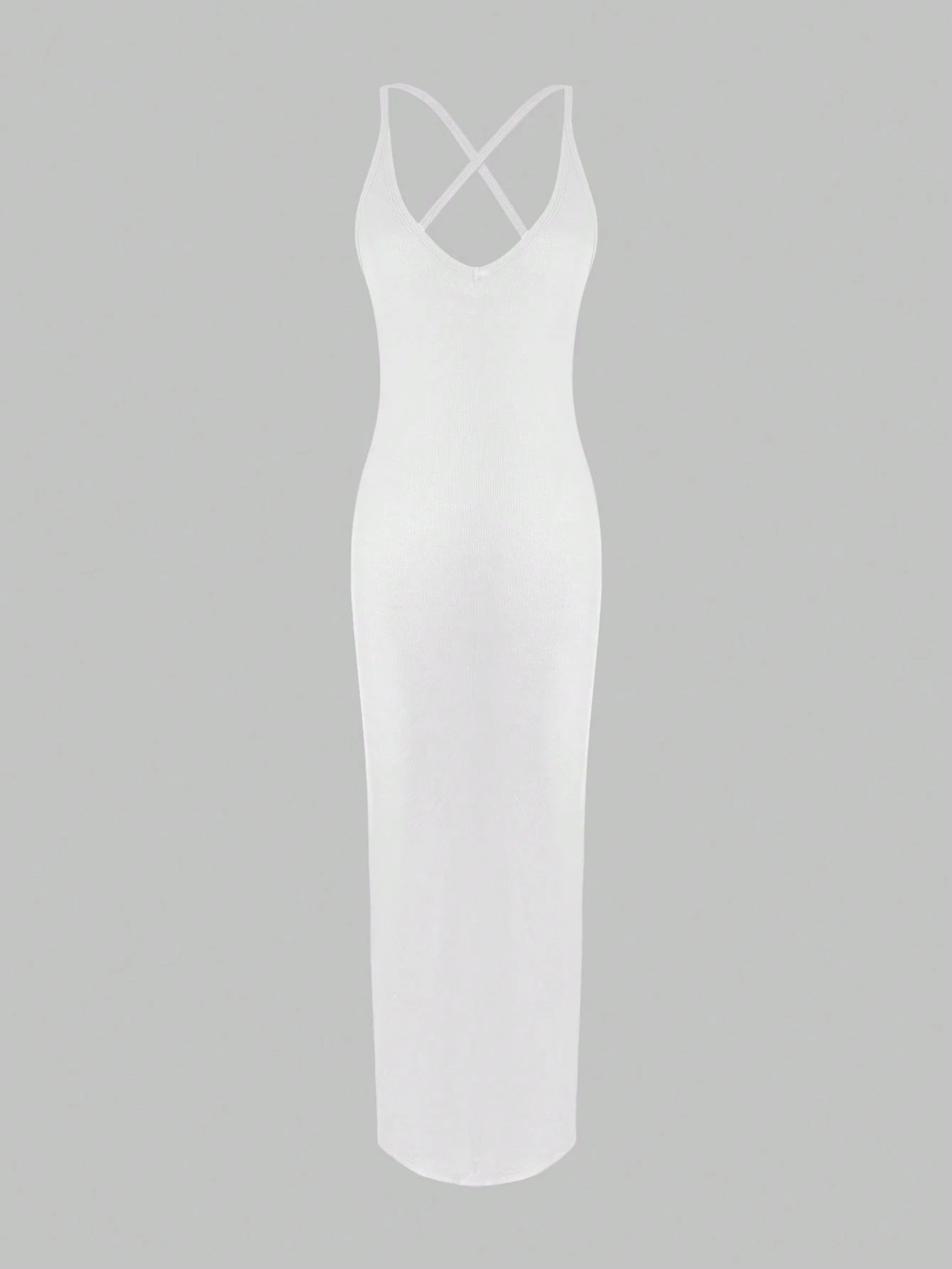 White V-Neck Stretch Knit Midi - Crossfit Event recension och pris